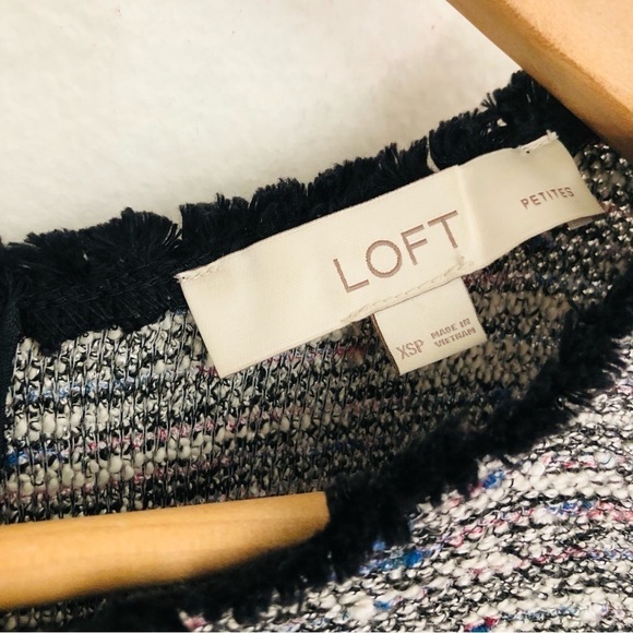 LOFT Sleeveless Tweed Boucle’ Fringed Shift Dress - Picture 9 of 16